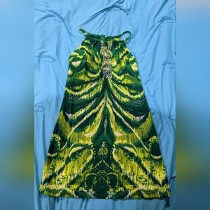 Green summer short dress